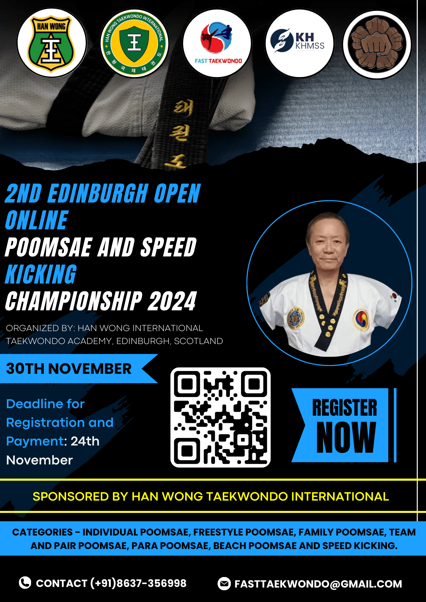 2nd Edinburgh Open Online Poomsae And Speed Kicking Championship 2024 Poster